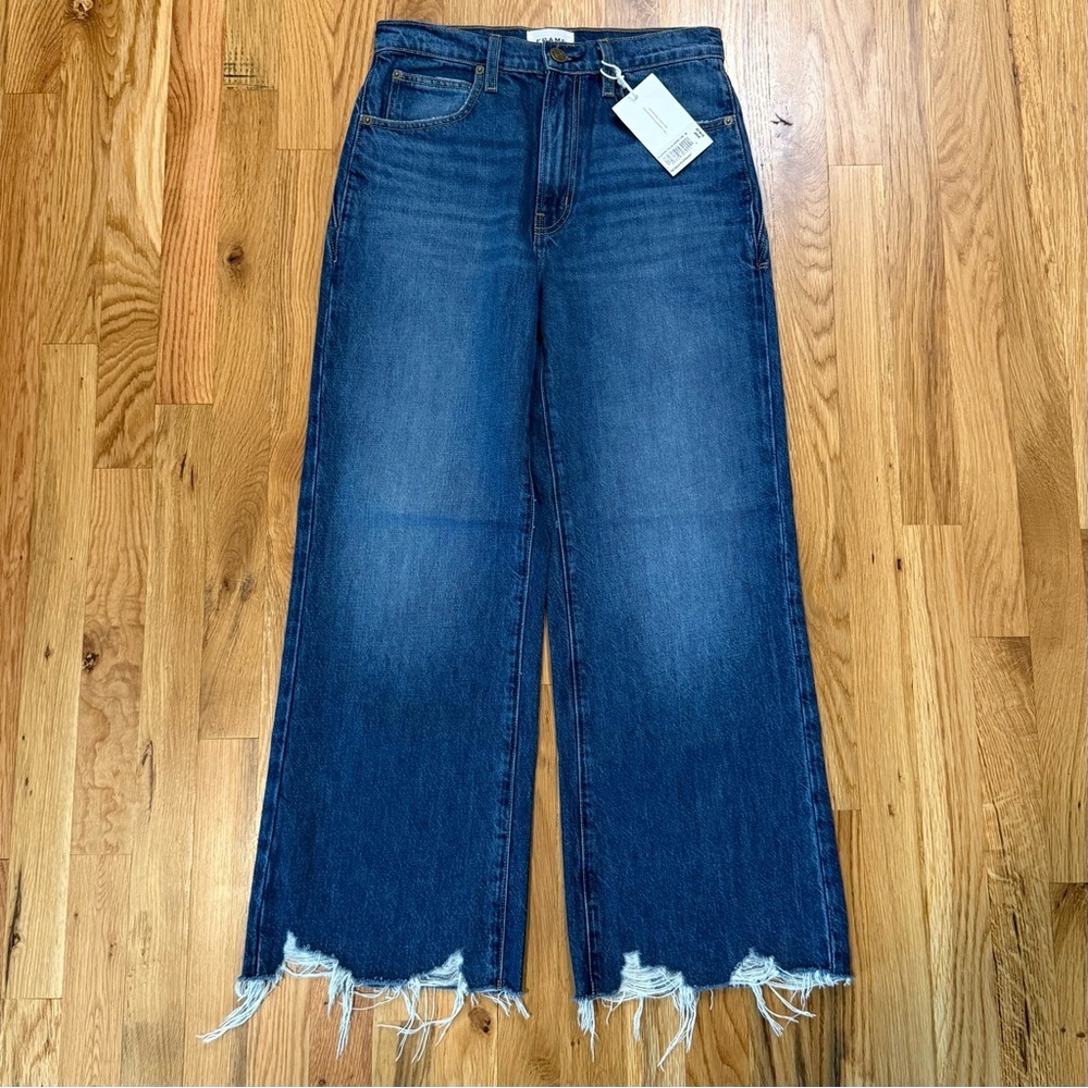 NWT FRAME The Relaxed Straight Jeans Size 25 | Low-Rise Fit | Raw Hem - Picture 4 of 11